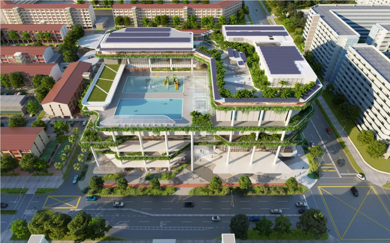 Aerial view along Yishun Ring Road